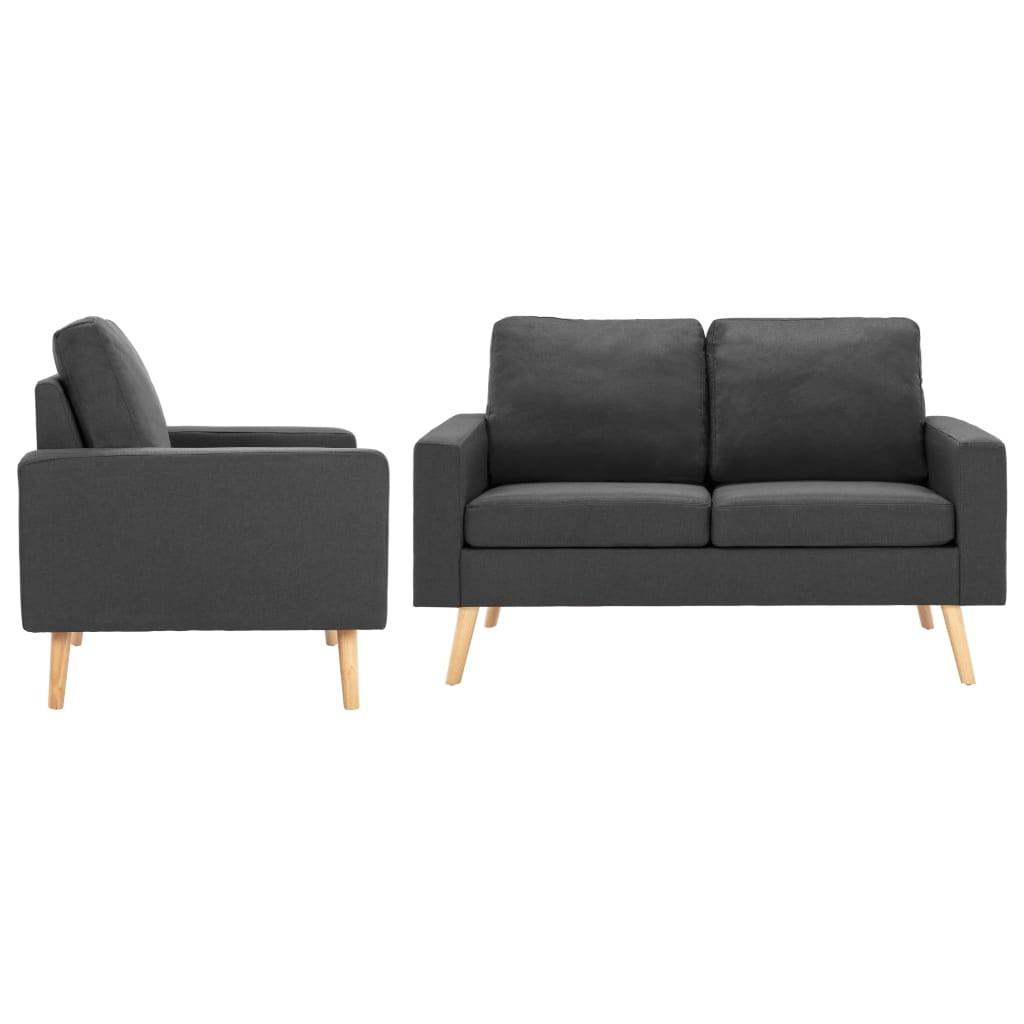 2 personers sofa stof mørkegrå