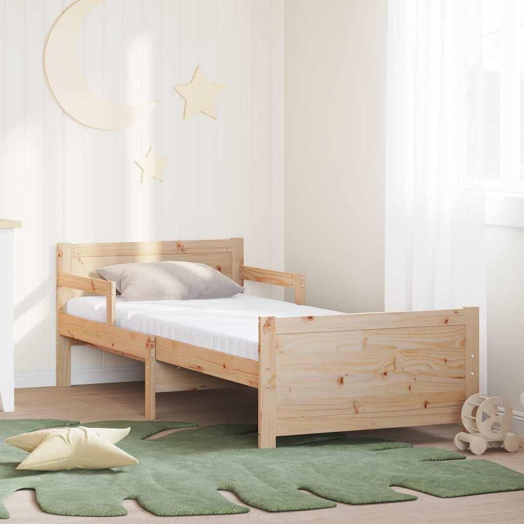 Sengestel med udvidelig madras - brun fyrretræ 80 × 200 cm
