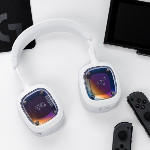 Gaming headset Logitech ASTRO A30 - kablet & trådløst, headband, Bluetooth, hvid