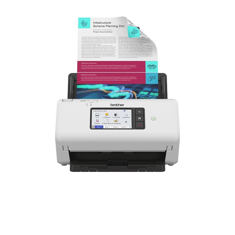 Dokumentscanner Brother ADS-4700W - ADF/arkføder, 600 × 600 DPI, A4, sort/hvid billede