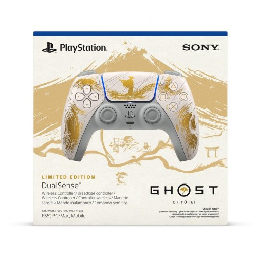 Spilcontroller PS5 Sony DualSense Ghost of Yotei Limited Edition - guld/hvid, Bluetooth/USB