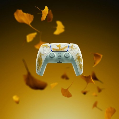 Spilcontroller PS5 Sony DualSense Ghost of Yotei Limited Edition - guld/hvid, Bluetooth/USB