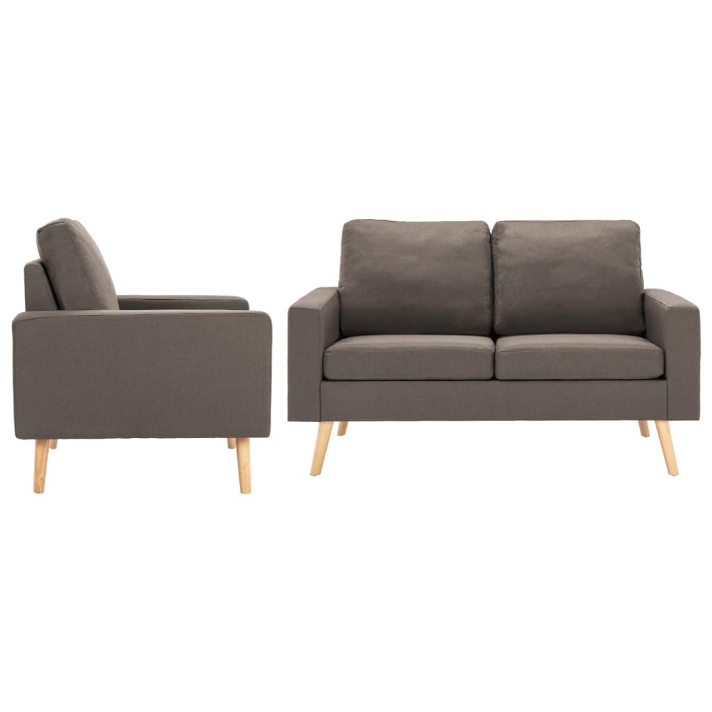 2 personers sofa stof gråbrun