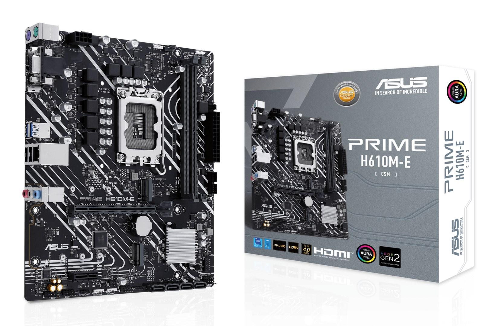 Bundkort ASUS Prime H610M-E-CSM - Intel H610, LGA 1700, micro ATX billede
