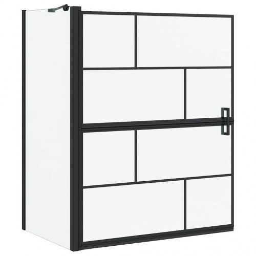 Bade Bruse skærm Sort og gennemsigtig 100 x 67 x 129.5 cm