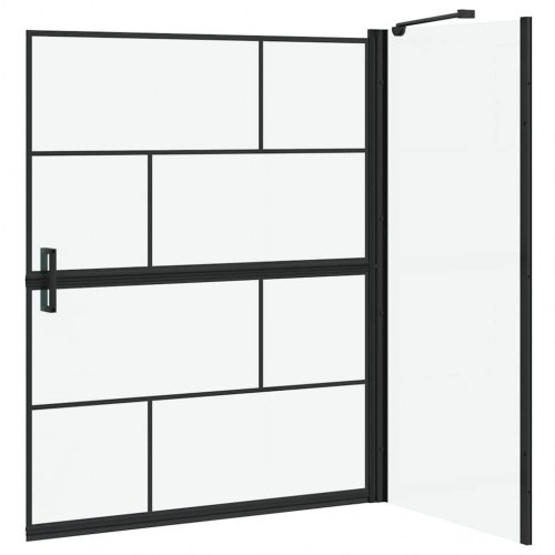 Bade Bruse skærm Sort og gennemsigtig 100 x 67 x 129.5 cm