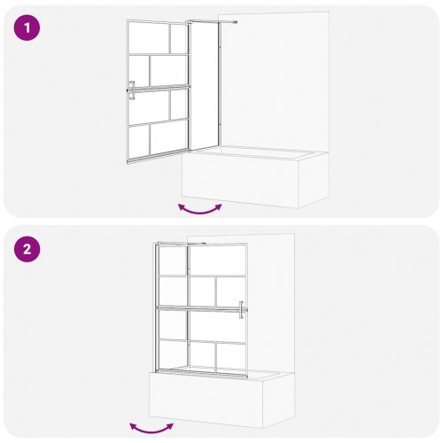 Bade Bruse skærm Sort og gennemsigtig 100 x 67 x 129.5 cm