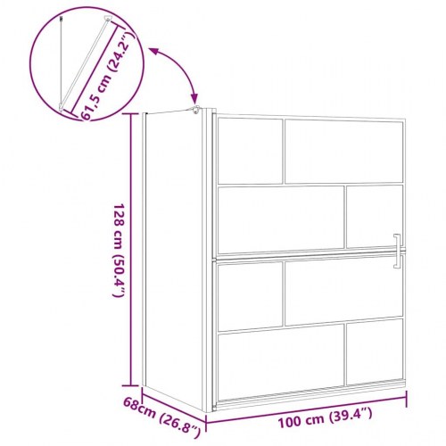 Bade Bruse skærm Sort og gennemsigtig 100 x 67 x 129.5 cm