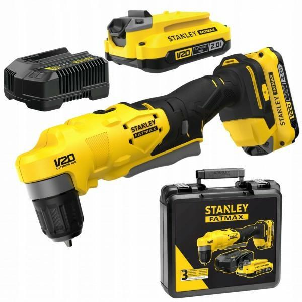 Skruemaskine med vinkelhoved STANLEY V20 SFMCD750D2K 2x2,0 Ah