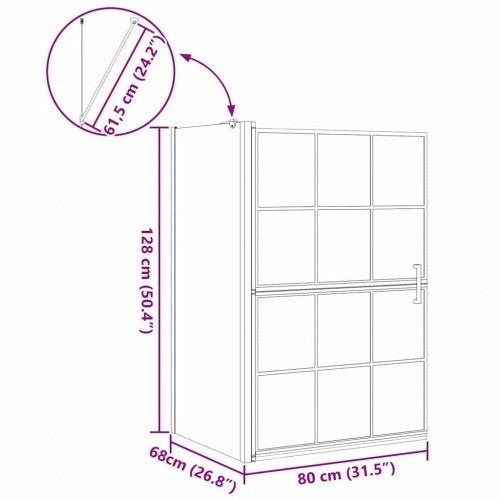 Bade Bruse skærm Sort og gennemsigtig 80 x 67 x 129.5 cm