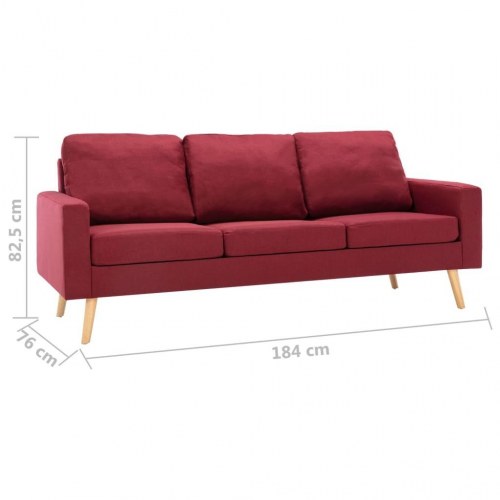 2 personers sofa stof vinrød