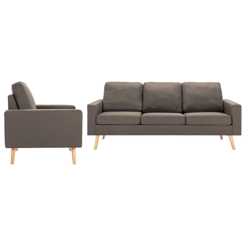 2 personers sofa stof gråbrun