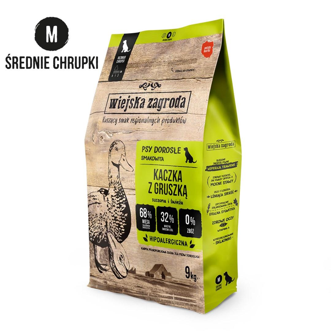 Hundefoder tørfoder – wiejska zagroda And med Pære M, 9 kg