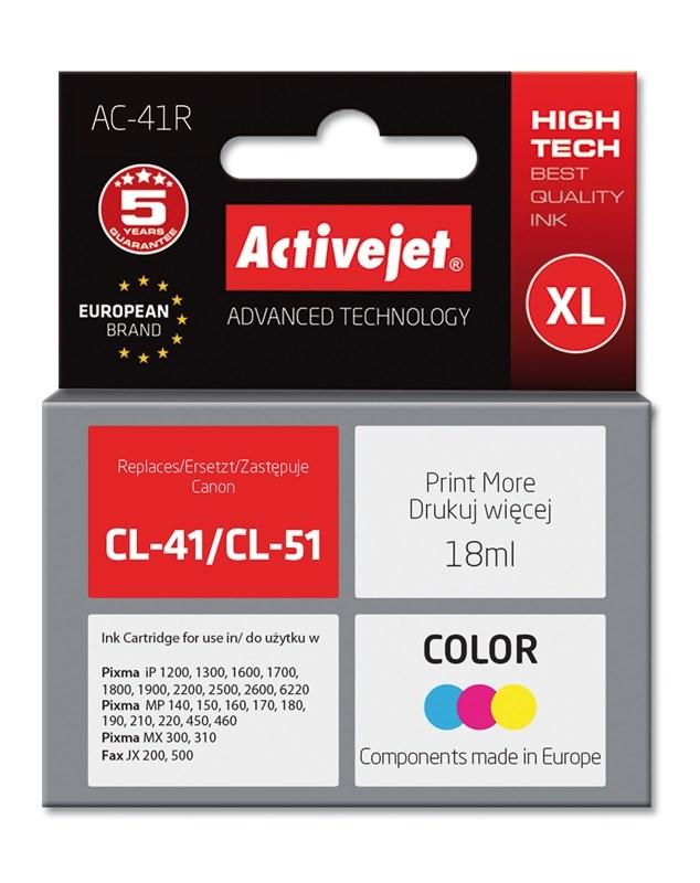 Blækpatron til Canon – Activejet AC-41R XL, farve, 18 ml (CL-41/CL-51)