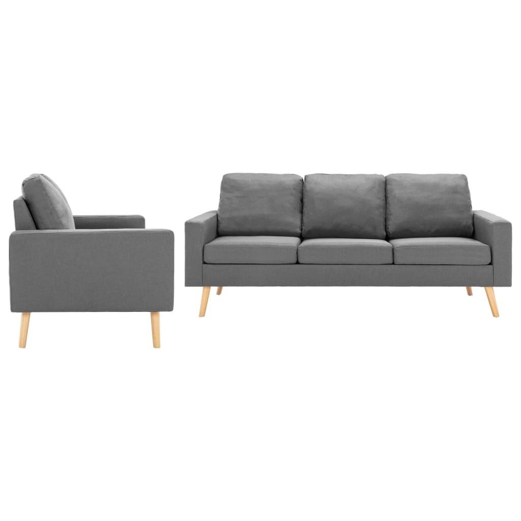 2 personers sofa stof lysegrå