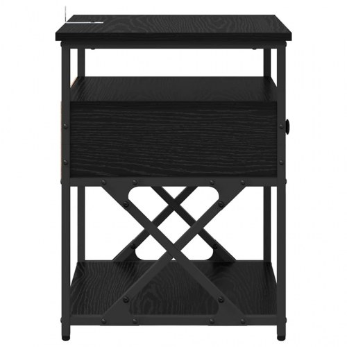 Sengeborde 2 stk. sort eg 40 x 42 x 55 cm