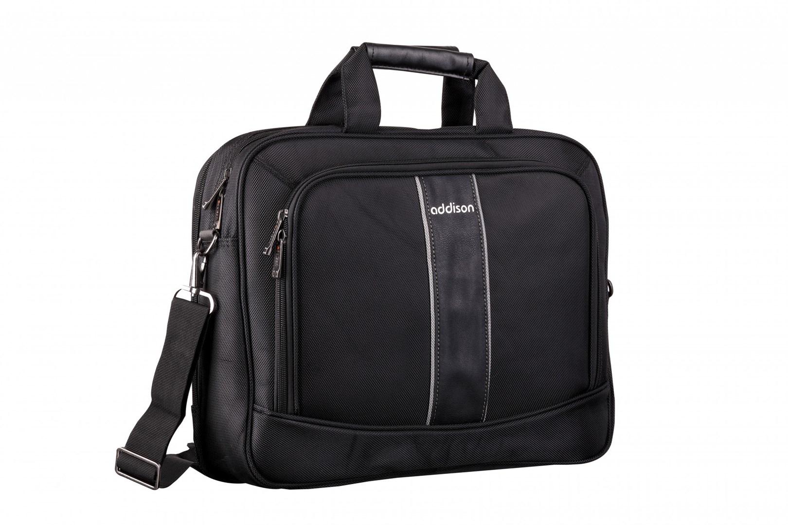 Computertaske Addison 14,1" sort - briefcase med skulderrem
