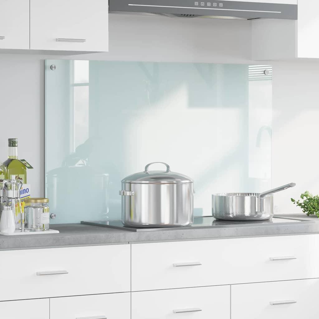 Køkkenbacksplash 70 X 40 Cm Hærdet Glas - Hvid / 100 x 60 x 0,8 cm