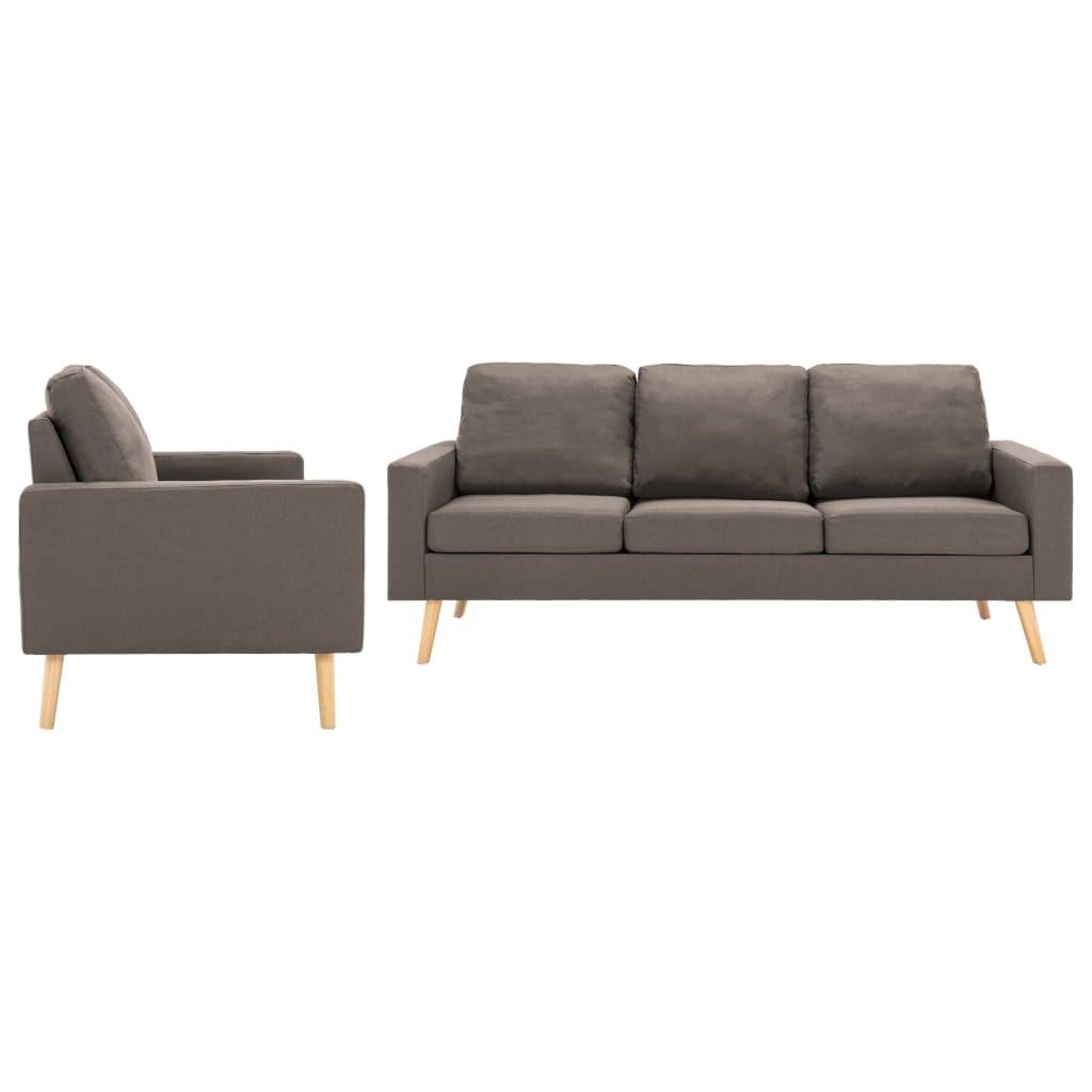 2 personers sofa stof gråbrun