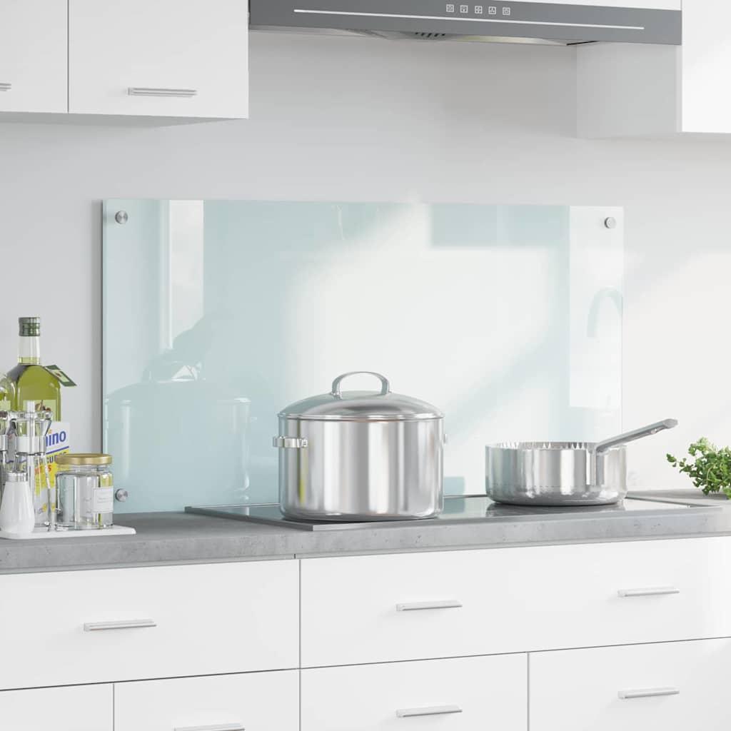 Køkkenbacksplash 70 X 40 Cm Hærdet Glas - Hvid / 100 x 50 x 0,8 cm
