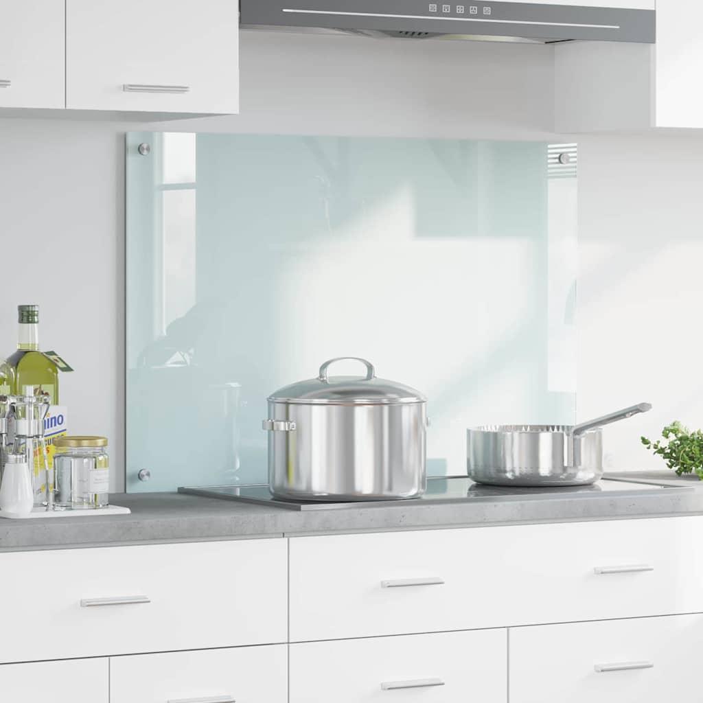 Køkkenbacksplash 70 X 40 Cm Hærdet Glas - Hvid / 90 x 60 x 0,8 cm