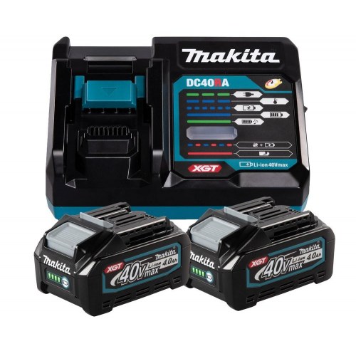 Batteri og lader sæt Makita 40 V XGT – 2x 4,0 Ah + hurtiglader