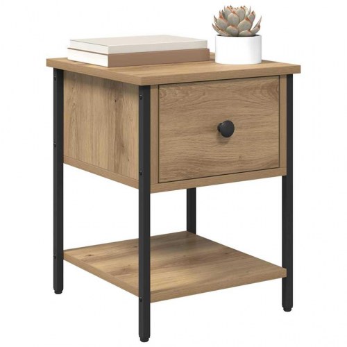 Sengebord 2 stk artisan eg 34 x 35,5 x 45 cm Konstrueret træ