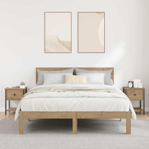 Sengebord 2 stk artisan eg 34 x 35,5 x 45 cm Konstrueret træ