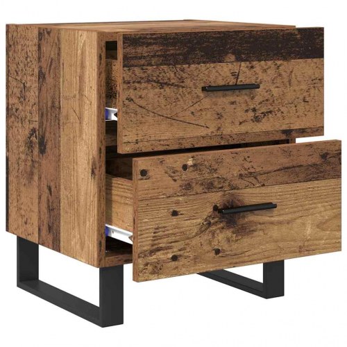 Natskabe 2 stk. gammelt træ og sort - 40 x 35 x 47,5 cm