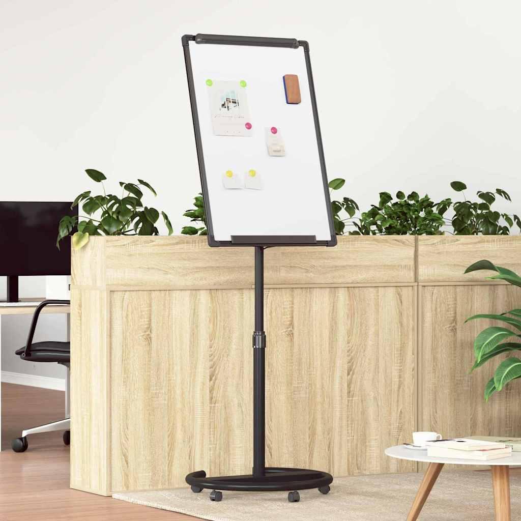 Magnetisk whiteboard med hjul Hvid og sort 62 x 62 x 195 cm EPS