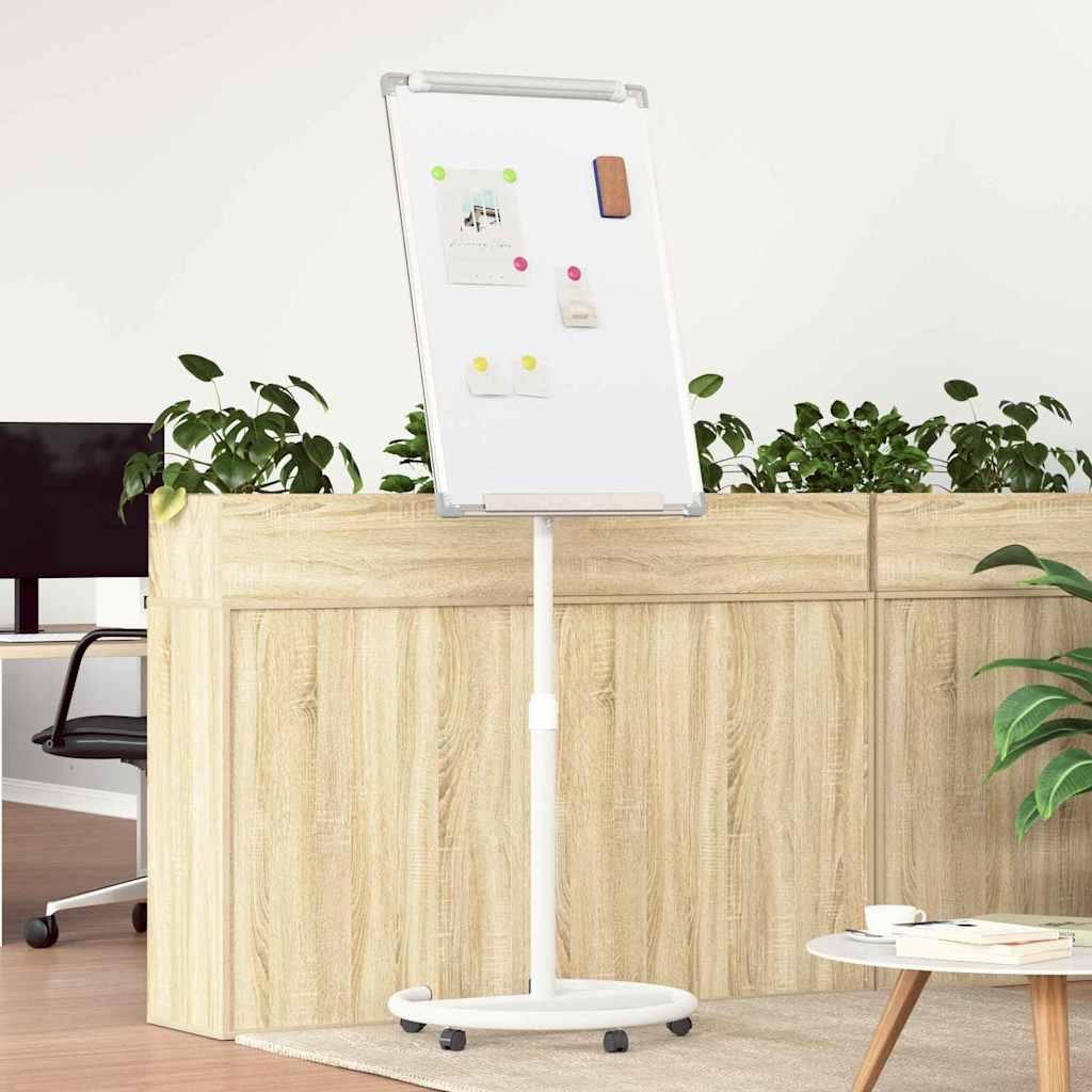 Magnetisk whiteboard med hjul Hvid og grå 62 x 62 x 195 cm EPS