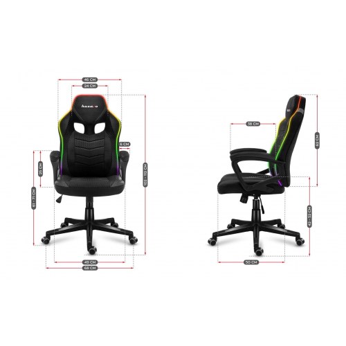 Gamerstol Huzaro Force 2.5 RGB Mesh – sort/grå