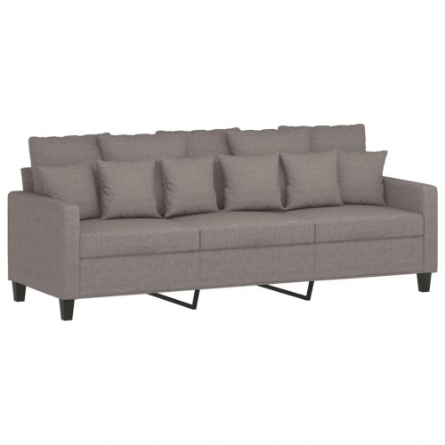 3-personers sofa med fodskammel - 180 cm stof, gråbrun