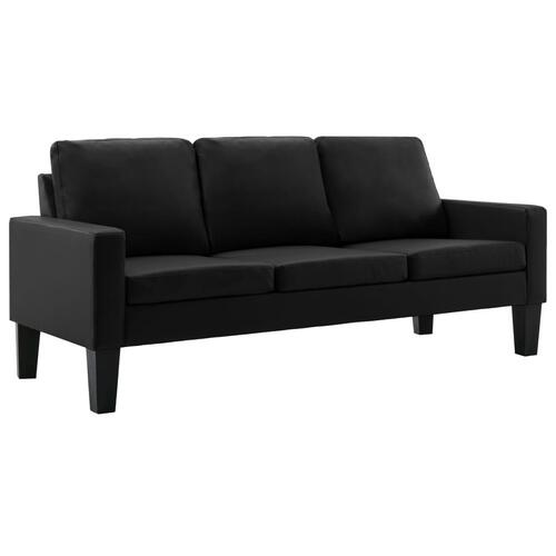 2 personers sofa kunstlæder sort