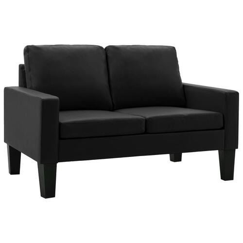 2 personers sofa kunstlæder sort