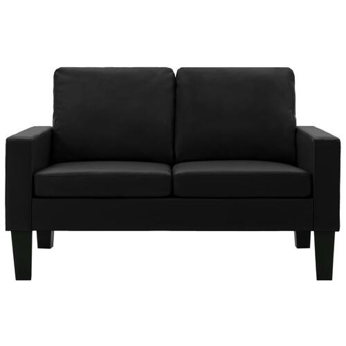 2 personers sofa kunstlæder sort