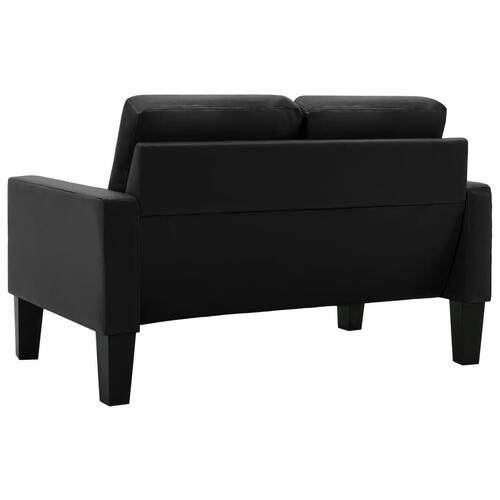 2 personers sofa kunstlæder sort