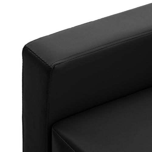 2 personers sofa kunstlæder sort