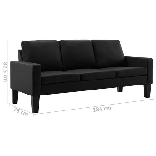 2 personers sofa kunstlæder sort