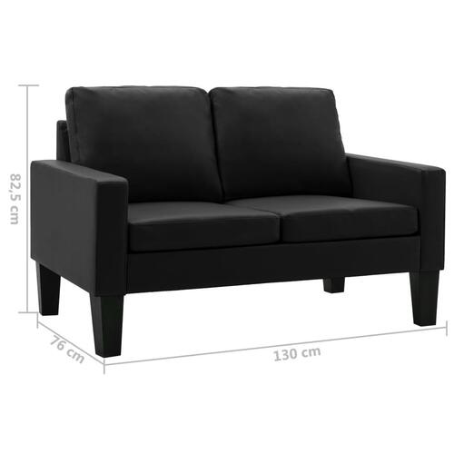 2 personers sofa kunstlæder sort