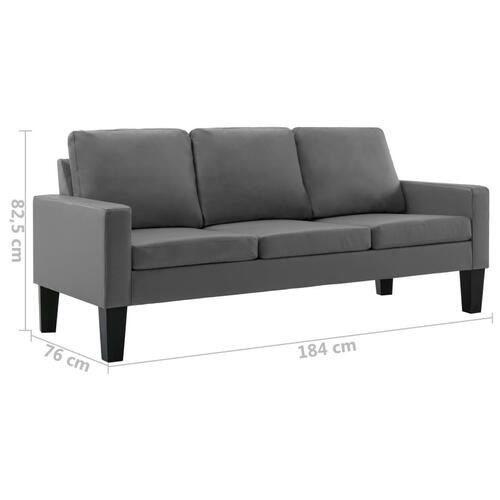 2 personers sofa kunstlæder grå