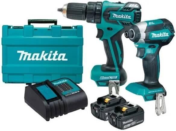 Bore-/skruemaskine sæt Makita 18V 2x3,0Ah DLX2142S billede