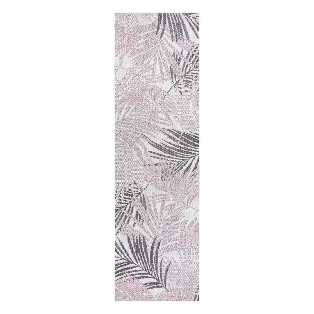 Gulvløber Hakano Vinea Palms - creme/pudderrosa/grå 70×200 cm