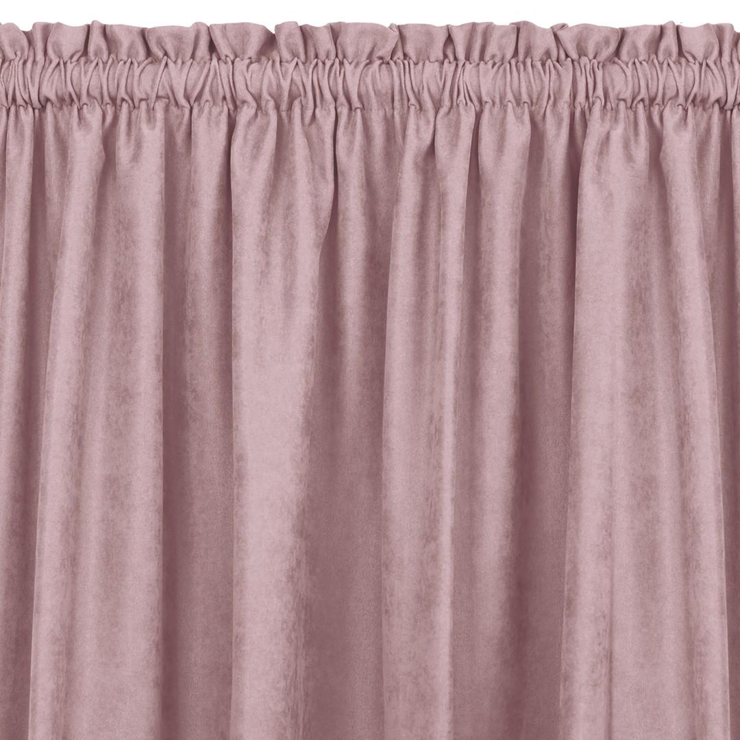 Mørklægningsgardin chenille 560×225 cm lyserød HOMEDE MILANA, klassisk med tunnel 5 cm og 3 cm rynkehoved