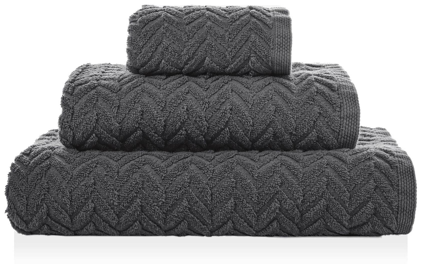 Håndklæde Sorema Chevron - grafit, 95×150 cm, 100 % bomuld