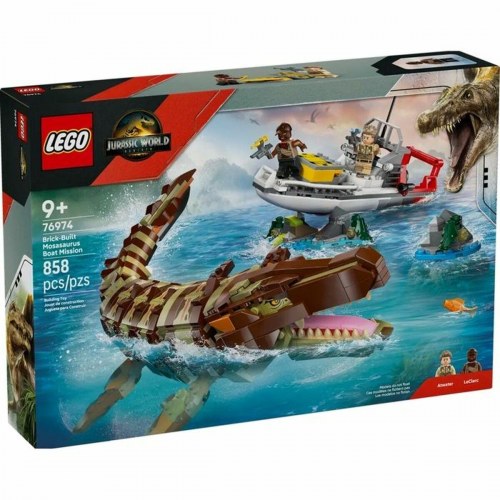 LEGO Jurassic World 76974 - Mosasaurus Boat Mission byggesæt, 858 dele