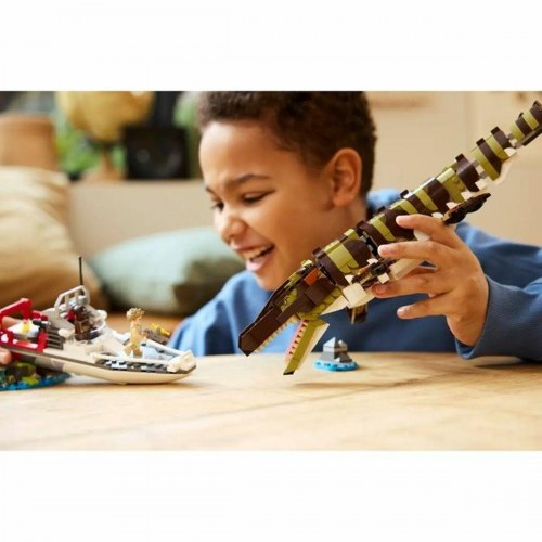 LEGO Jurassic World 76974 - Mosasaurus Boat Mission byggesæt, 858 dele