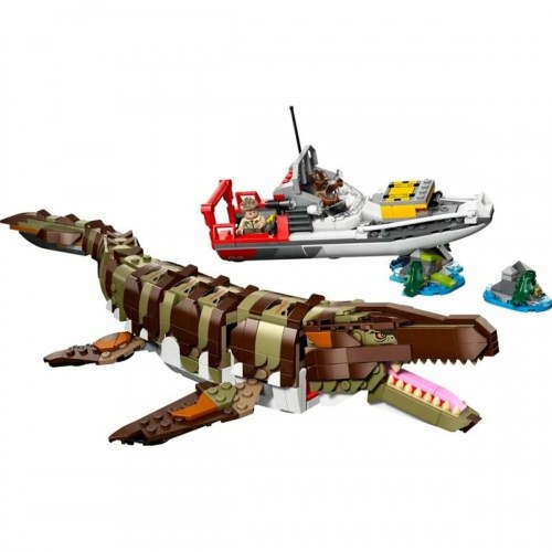 LEGO Jurassic World 76974 - Mosasaurus Boat Mission byggesæt, 858 dele