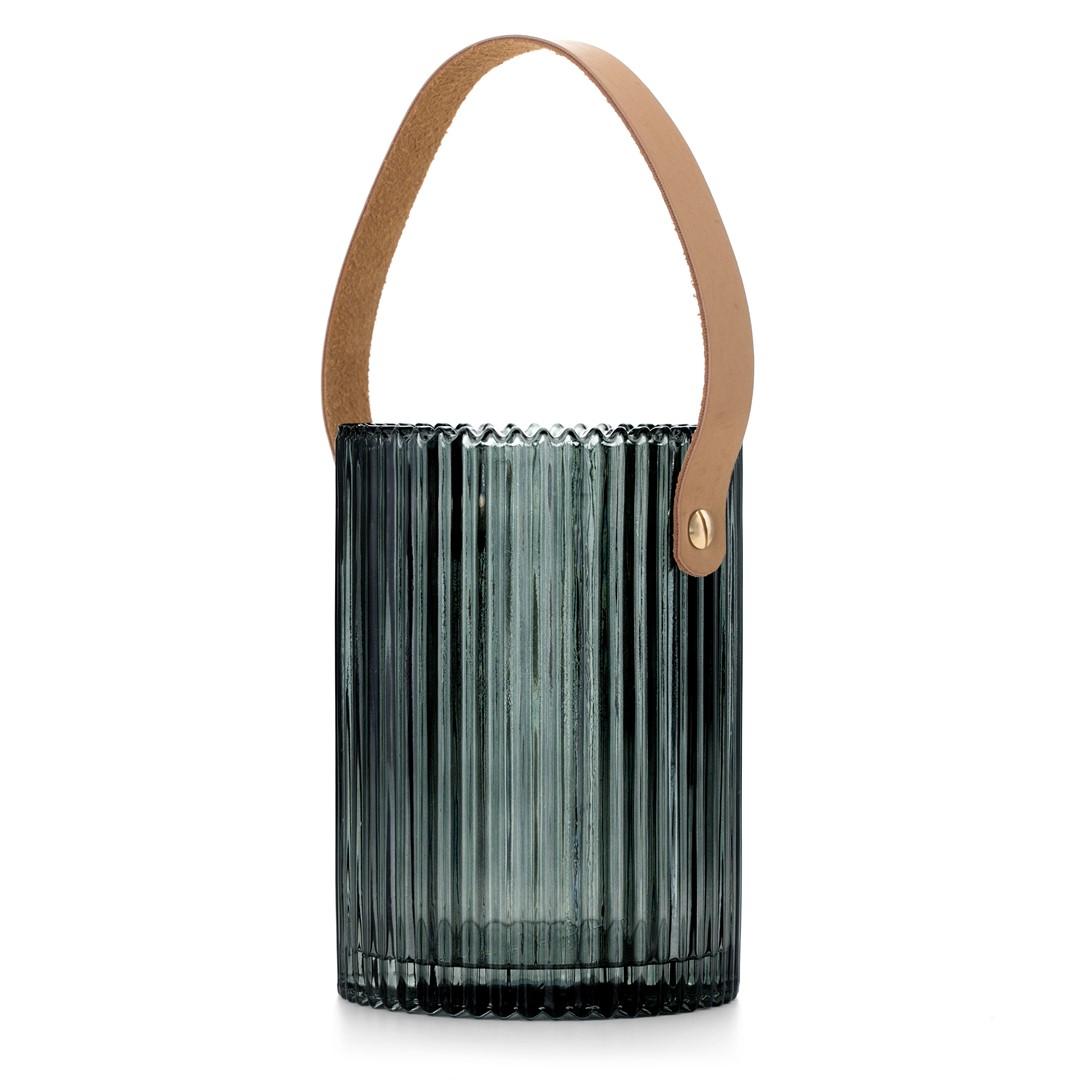 Vase glas AmeliaHome Lanti, flaskegrøn, 15 cm