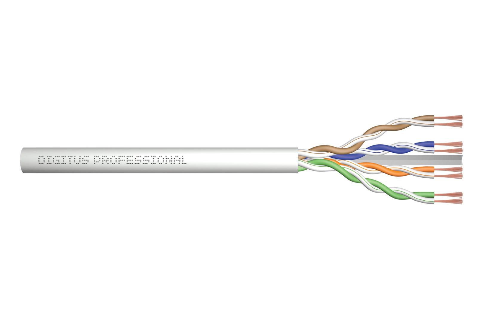Netværkskabel Cat6 U/UTP 100 m – DIGITUS, LSZH, rå kabel